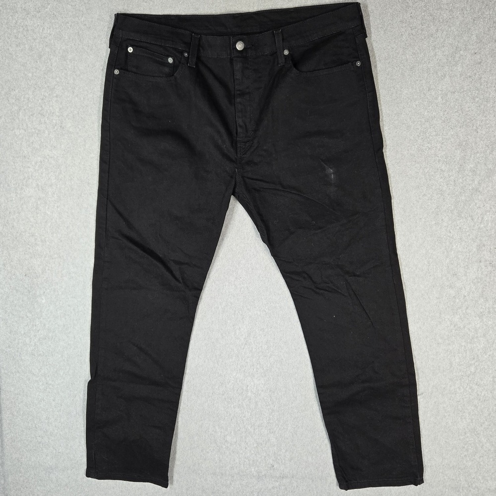 Levi's 502 Men Jeans 38X30 Black Denim  Regular Tapered 29" Inseam READ